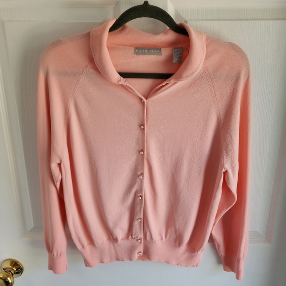 Kate Hill Sweaters - Kate Hill Light Pink Women's Cardigan Feminine Normcore